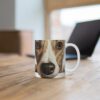 Whippet 11oz white ceramic mug exudes a cozy and warm vibe. - Image 2