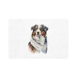 Australian Shepard Pet Food Mat (12x18) - White