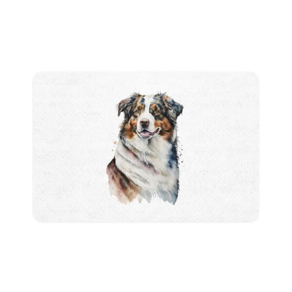 Australian Shepard Pet Food Mat (12x18) - White