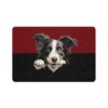 Border Collie Dog Food Mat (12x18)  -Garnet/Black - Image 2