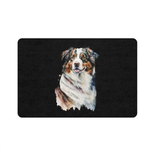 Australian Shepard Pet Food Mat (12x18) - Black