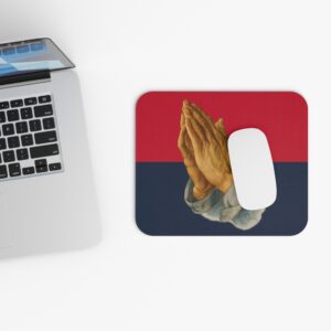 Praying Hands Black/Gold Mouse Pad - Cute Pet Design for Dog Lovers