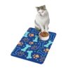 Bone & Paw Print Design Food Mat  (12x18) - Dark Blue - Image 3
