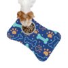 Colorful Pet Feeding Mats with Fun Bones & Paws Design - Dark Blue - Image 3