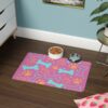 Bone & Paw Print Design  Food Mat  (12x18) - Light Pink - Image 4