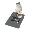 Boston Terrier Pet Food Mat (12x18) - Dark Grey - Image 4
