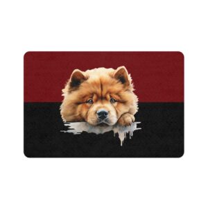 Chow Chow Pet Food Mat (12x18)  -Garnet/Black