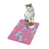 Bone & Paw Print Design  Food Mat  (12x18) - Light Pink - Image 3