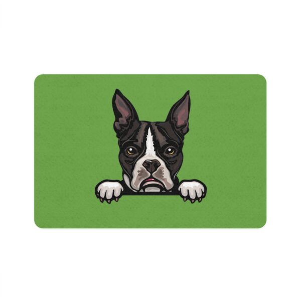 Boston Terrier Pet Food Mat (12x18) - Green