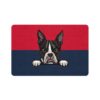Boston Terrier Pet Food Mat (12x18)  -Red/Navy Blue - Image 2
