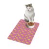 Vibrant Pet Food Mat - 12x18 Non-Slip Design for Cats and Dogs-Light Pink - Image 3