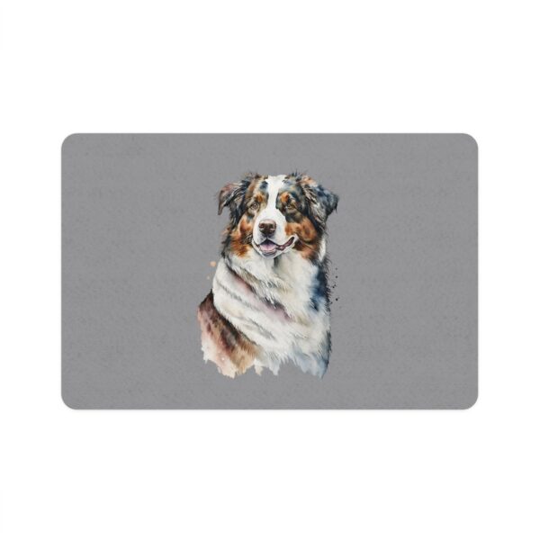 Australian Shepard Pet Food Mat (12x18) - Grey