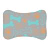 Colorful Pet Feeding Mats with Fun Bones & Paws Design-Light Grey - Image 2