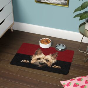 Cairn Terrier Dog Food Mat (12x18)  -Garnet/Black