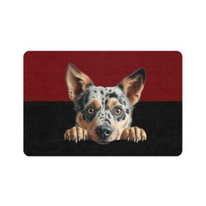 Australian Cattle Dog Food Mat (12x18)  -Garnet/Black