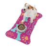 Colorful Pet Feeding Mats with Fun Bones & Paws Design-Pink - Image 6