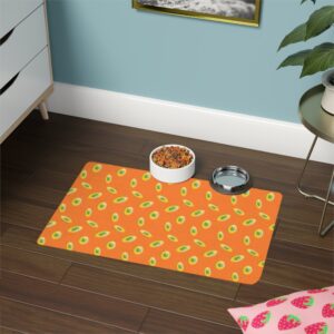 Vibrant Pet Food Mat - 12x18 Non-Slip Design for Cats and Dogs-Crusta