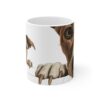 Whippet 11oz white ceramic mug exudes a cozy and warm vibe. - Image 3