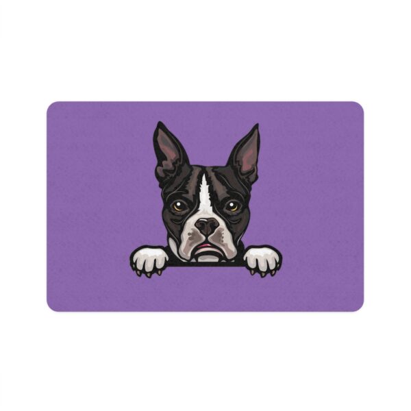Boston Terrier Pet Food Mat (12x18) - Light Purple