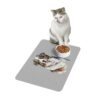 Australian Shepard Pet Food Mat (12x18) - Light Grey - Image 3