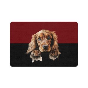 Cocker Spaniel Pet Food Mat (12x18)  -Garnet/Black