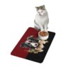 Border Collie Pet Food Mat (12x18)  -Garnet/Black - Image 3