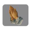Praying Hands Grey Mouse Pad - Cute Pet Design for Dog Lovers - Image 2