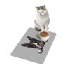 Boston Terrier Pet Food Mat (12x18) - Light Grey - Image 4
