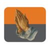 Praying Hands Orange/Gray  Mouse Pad - Cute Pet Design for Dog Lovers - Image 2