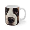 This St Bernard Dog 11 oz white mug is perfect for dog lovers who enjoy a cozy cup of coffee or tea. - Image 5