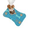 Colorful Pet Feeding Mats with Fun Bones & Paws Design-Turquoise - Image 3