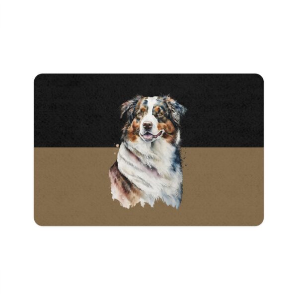 Australian Shepard Pet Food Mat (12x18)  -Black/Old Gold