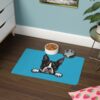 Boston Terrier Pet Food Mat (12x18) - Turquoise - Image 4