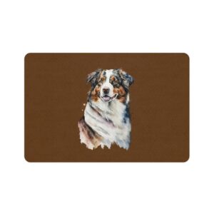 Australian Shepard Pet Food Mat (12x18) - Brown