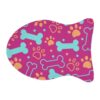 Colorful Pet Feeding Mats with Fun Bones & Paws Design-Pink - Image 9