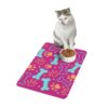 Bone & Paw Print Design Food Mat  (12x18) - Pink - Image 3