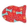 Colorful Pet Feeding Mats with Fun Bones & Paws Design - Red - Image 9