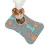 Colorful Pet Feeding Mats with Fun Bones & Paws Design-Grey - Image 2